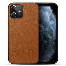 iPhone 12 Pro Max/12 Pro/12 mini Case, Genuine Leather Durable Slim Fit Protective Cover, Brown | iCoverLover Australia