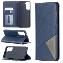 For Samsung Galaxy S21 Ultra/S21+ Plus/S21 Case, Geometric Folio Magnetic PU Leather Wallet Cover & Stand, Blue | iCoverLover.com.au | Phone Cases