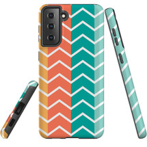 For Samsung Galaxy S22 Ultra/S22+ Plus/S22,S21 Ultra/S21+/S21 FE/S21 Case, Protective Cover, Colourful ZigZag | iCoverLover.com.au | Phone Cases