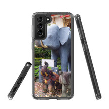 Samsung Galaxy S21 Ultra/S21+ Plus/S21 Protective Case, Clear Acrylic Back Cover, Thai Elephant Statues | iCoverLover.com.au | Phone Cases