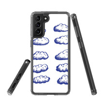 Samsung Galaxy S21 Ultra/S21+ Plus/S21 Protective Case, Clear Acrylic Back Cover, Blue Clouds | iCoverLover.com.au | Phone Cases
