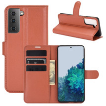 For Samsung Galaxy S21 Case Lychee Folio Protective PU Leather Wallet Cover, Brown | iCoverLover.com.au | Phone Cases