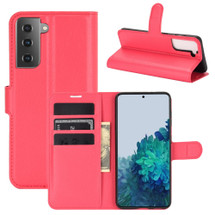 For Samsung Galaxy S21 Case Lychee Folio Protective PU Leather Wallet Cover, Red | iCoverLover.com.au | Phone Cases