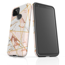 For Google Pixel 5 Case Armour Protective Cover Marble Pattern