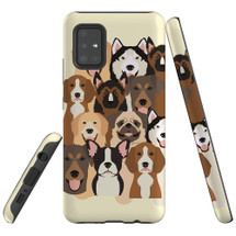 For Samsung Galaxy A51 5G/4G, A71 5G/4G, A90 5G Case, Tough Protective Back Cover, Seamless Dogs | Protective Cases | iCoverLover.com.au