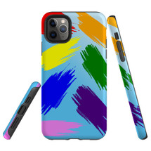 For iPhone 14 Pro Max/14 Pro/14 and older Case, Protective Back Cover, Rainbow Brushes | Shockproof Cases | iCoverLover.com.au