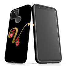 For Google Pixel 5 Case, Tough Protective Back Cover, Embellished Letter V | Protective Cases | iCoverLover.com.au