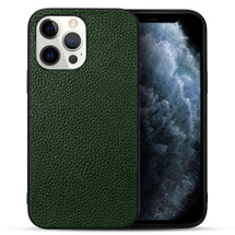 For iPhone 13 Pro Max, 13, 13 Pro, 13 mini Case, Genuine Leather Slim Fit Back Cover, Green | iCoverLover.com.au