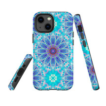 For iPhone 14 Pro Max/14 Pro/14 Plus/14, 13 Pro Max, 13 Pro, 13, 13 mini Case, Protective Back Cover, Psychedelic Blues | Shockproof Cases | iCoverLover.com.au