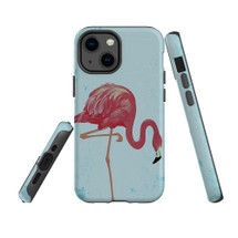 For iPhone 14 Pro Max/14 Pro/14 Plus/14, 13 Pro Max, 13 Pro, 13, 13 mini Case, Protective Back Cover, Vintage Flamingo | Shockproof Cases | iCoverLover.com.au