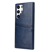 Samsung Galaxy S22 Ultra, S22+ Plus, S22 Case, Deluxe Fierre Shann PU Leather Wallet Back Cover, Blue
