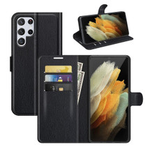 For Samsung Galaxy S22 Ultra/S22+ Plus/S22 Case, Lychee Texture Folio PU Leather Wallet Cover, Black | Folio Cases | iCoverLover.com.au