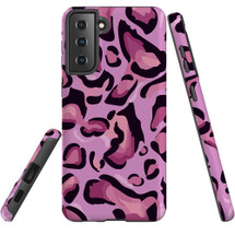 For Samsung Galaxy S22 Ultra/S22+ Plus/S22 Case, Protective Back Cover, Magenta Leopard Pattern | Shielding Cases | iCoverLover.com.au