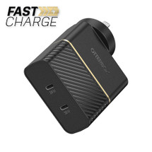 OtterBox 50W USB-C GaN Dual Port Wall Charger, Black / Black | iCoverLover.com.au