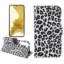 For Samsung Galaxy S22 Ultra, S22+ Plus or S22 Case, Leopard Pattern Flip PU Leather Cover, White | iCoverLover Australia