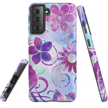 For Samsung Galaxy S23 Ultra, S23+ Plus, S23, S22 Ultra, S22+, S22, S10 5G Case, Protective Cover, Flower Swirls | Protective Cases | iCoverLover.com.au