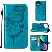 For iPhone 14 Pro Max, 14 Pro, 14 Plus, 14 Case, Floral Butterfly, PU Leather, Lanyard, Stand, Blue | Wallet Folio Cases | iCoverLover.com.au
