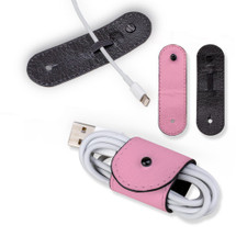 Universal Cable Cord Wrap (100mm x 30mm), Paper Leather, Pink | AddOns | iCoverLover.com.au