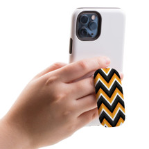 Kickstand Grip AddOn, Universal Phone HolderBlack And Orange Zigzag | AddOns | iCoverLover.com.au