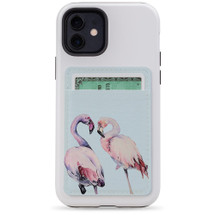 1 or 2 Card Slot Wallet Adhesive AddOn, Paper Leather, Flamingo Couple | AddOns | iCoverLover.com.au