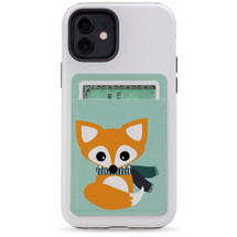 1 or 2 Card Slot Wallet Adhesive AddOn, Paper Leather, Cute Brown Fox | AddOns | iCoverLover.com.au