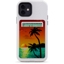 1 or 2 Card Slot Wallet Adhesive AddOn, Paper Leather, Palm Tree Sunset | AddOns | iCoverLover.com.au