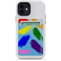 1 or 2 Card Slot Wallet Adhesive AddOn, Paper Leather, Rainbow Brushes | AddOns | iCoverLover.com.au