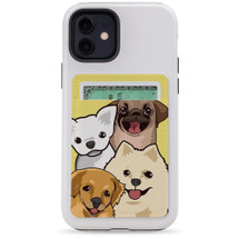 1 or 2 Card Slot Wallet Adhesive AddOn, Paper Leather, Illustrated Puppies | AddOns | iCoverLover.com.au