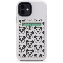 1 or 2 Card Slot Wallet Adhesive AddOn, Paper Leather, Panda Heads | AddOns | iCoverLover.com.au