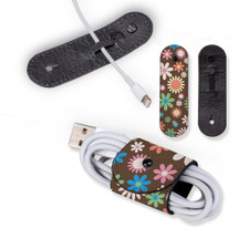 Universal Cable Cord Wrap (100mm x 30mm), Paper Leather, Floral Bliss | AddOns | iCoverLover.com.au