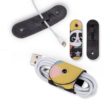 Universal Cable Cord Wrap (100mm x 30mm), Paper Leather, Panda Bear | AddOns | iCoverLover.com.au