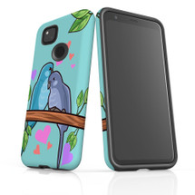 For Google Pixel 4a Case Armour Protective Cover Birds in Love