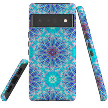 For Google Pixel 7, 6 Pro Case Tough Protective Cover Psychedelic Blues