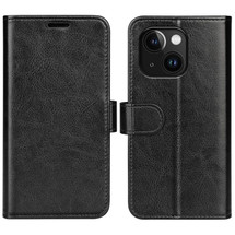 For iPhone 15 Pro Max, 15 Pro, 15 Plus & 15 Case, Premium PU Leather Folio Wallet Cover, Black | iCoverLover Australia