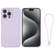 For iPhone 15 Pro, 15 Plus, 15 Case, Silicone Soft Cover, Wrist Strap, Light Purple | iCoverLover Australia