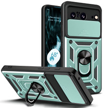 For Google Pixel 8 Pro 5G or Pixel 8 5G Case, Camera Cover and Ring Stand Protective Cover, Mint Green | iCoverLover Australia
