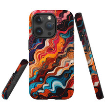 For iPhone 15 Pro Tough Protective Case, Waves Of The Sun | Protective Covers | iCoverLover Australia