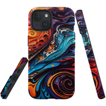 For iPhone 15 Plus Tough Protective Case, Swirling Paint | Protective Covers | iCoverLover Australia