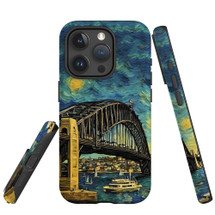 For iPhone 15 Pro Tough Protective Case, Painting Of The Harbour Bridge | Protective Covers | iCoverLover Australia
