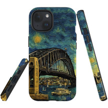 For iPhone 15 Tough Protective Case, Painting Of The Harbour Bridge | Protective Covers | iCoverLover Australia