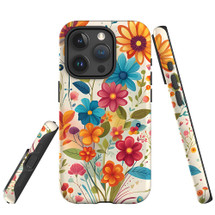 For iPhone 15 Pro Tough Protective Case, Floral Symphony | Protective Covers | iCoverLover Australia