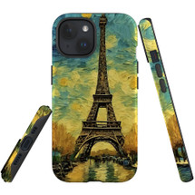 For iPhone 15 Plus Tough Protective Case, Eiffel Tower Painting | Protective Covers | iCoverLover Australia