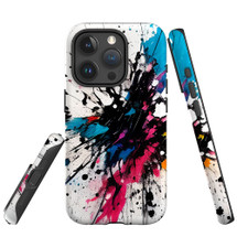 For iPhone 15 Pro Tough Protective Case, Dark Splatter | Protective Covers | iCoverLover Australia