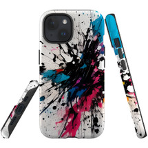 For iPhone 15 Plus Tough Protective Case, Dark Splatter | Protective Covers | iCoverLover Australia