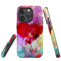 For iPhone 15 Pro Case Tough Protective Cover, Heart Painting | Protective Covers | iCoverLover Australia
