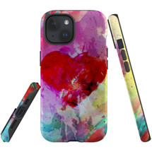 For iPhone 15 Case Tough Protective Cover, Heart Painting | Protective Covers | iCoverLover Australia