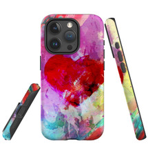 For iPhone 15 Pro Max Case Tough Protective Cover, Heart Painting | Protective Covers | iCoverLover Australia