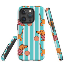 For iPhone 15 Pro Case Tough Protective Cover, Dachshund Dogs Cute | Protective Covers | iCoverLover Australia