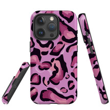 For iPhone 15 Pro Case Tough Protective Cover, Magenta Leopard Pattern | Protective Covers | iCoverLover Australia