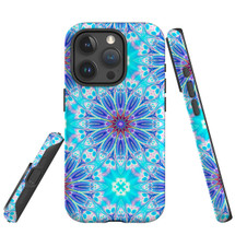For iPhone 15 Pro Max Case Tough Protective Cover, Psychedelic Blues | Protective Covers | iCoverLover Australia